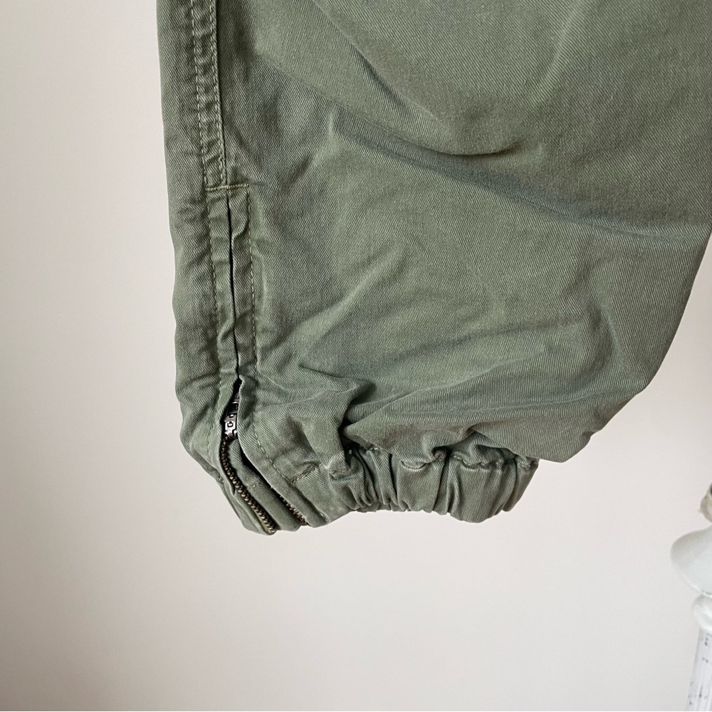 NILI LOTAN Olive Green Cropped French Military Cotton Twill Zipper Ankle Pants 8 - Picture 7 of 11